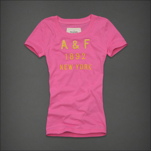 Abercrombie Fitch Mujeres De Cuello Redondo Corto Remera AF8201